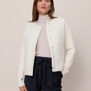 NWT Ann Taylor Weekend white quilted jacket